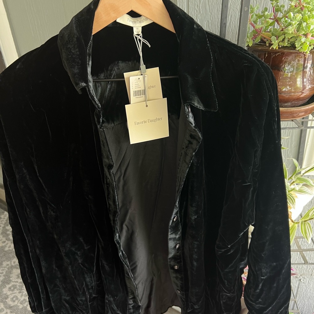 Favorite Daughter Women's Black Velvet shirt